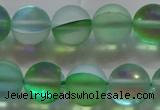 CMS1608 15.5 inches 10mm round matte synthetic moonstone beads