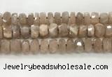 CMS1665 15.5 inches 6*12mm - 8*13mm faceted tyre moonstone beads