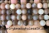 CMS1688 15.5 inches 12mm round rainbow moonstone beads wholesale