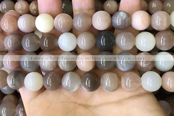 CMS1688 15.5 inches 12mm round rainbow moonstone beads wholesale