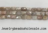 CMS1783 15.5 inches 10*14mm faceted rectangle AB-color moonstone beads