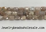 CMS1784 15.5 inches 12*16mm faceted rectangle AB-color moonstone beads