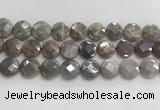 CMS1792 15.5 inches 16mm faceted coin AB-color moonstone beads