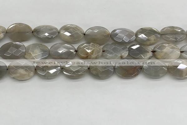 CMS1814 15.5 inches 13*18mm faceted oval AB-color moonstone beads