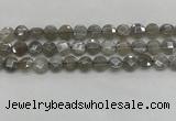 CMS1818 15.5 inches 10mm faceted coin AB-color moonstone beads