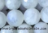 CMS1862 15.5 inches 10mm faceted round white moonstone gemstone beads