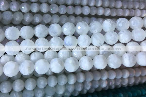 CMS1862 15.5 inches 10mm faceted round white moonstone gemstone beads