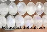 CMS1867 15.5 inches 4*6mm faceted rondelle white moonstone beads