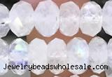 CMS1868 15.5 inches 5*8mm faceted rondelle white moonstone beads