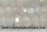 CMS1910 15.5 inches 4.5*6mm faceted rondelle white moonstone beads