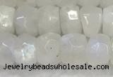 CMS1911 15.5 inches 5*8mm faceted rondelle white moonstone beads