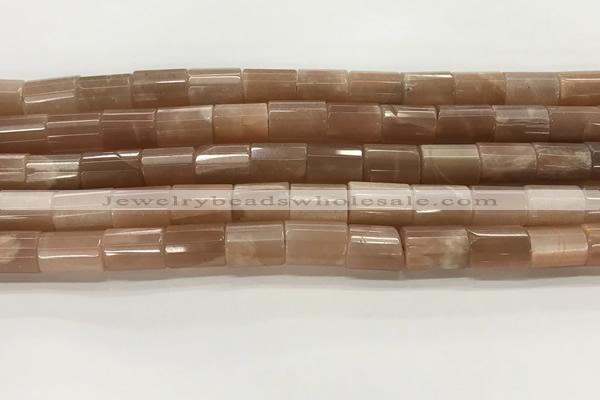 CMS1950 15.5 inches 10*14mm faceted tube moonstone beads