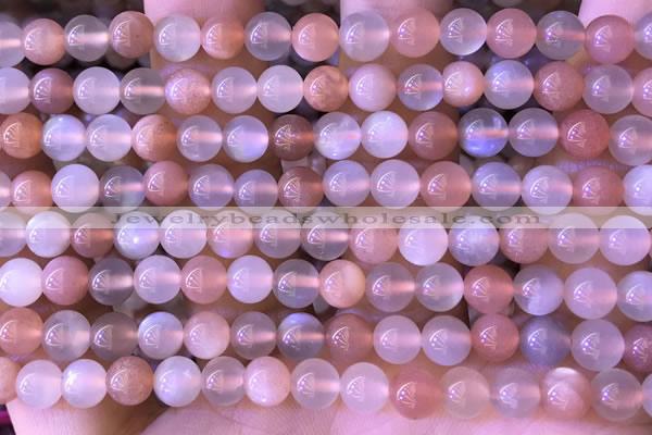 CMS1953 15.5 inches 6mm round rainbow moonstone gemstone beads