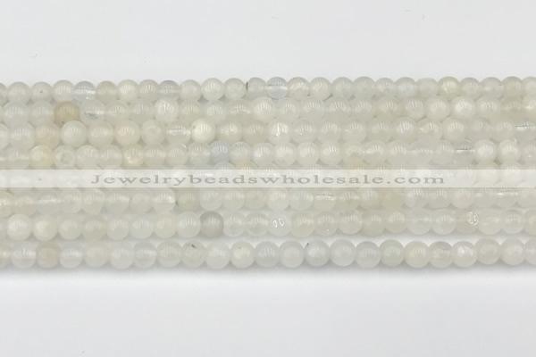 CMS2024 15.5 inches 4mm round white moonstone beads wholesale