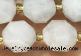 CMS2067 15 inches 9*10mm faceted white moonstone beads wholesale