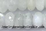 CMS2098 15 inches 6*9mm faceted rondelle white moonstone beads