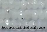 CMS2121 15 inches 4*6mm faceted rondelle white moonstone beads