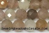 CMS2123 15 inches 6mm faceted rondelle moonstone beads