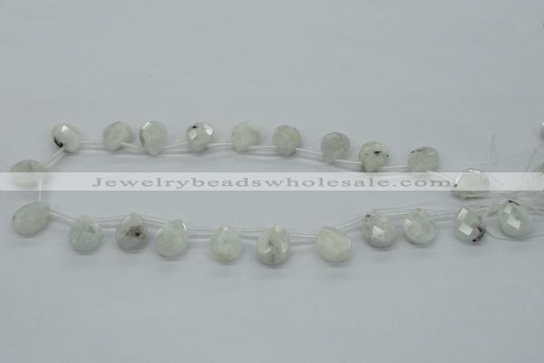 CMS215 15.5 inches 12*16mm faceted teardrop moonstone beads wholesale