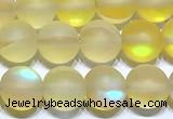 CMS2194 15 inches 6mm, 8mm, 10mm & 12mm round matte synthetic moonstone beads