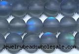 CMS2200 15 inches 6mm, 8mm, 10mm & 12mm round matte synthetic moonstone beads