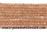 CMS2251 15 inches 6mm round orange moonstone beads wholesale