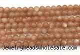 CMS2252 15 inches 8mm round orange moonstone beads wholesale