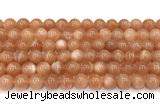 CMS2253 15 inches 10mm round orange moonstone beads wholesale