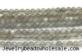 CMS2294 15 inches 6mm round grey moonstone beads wholesale