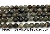 CMS2303 15 inches 10mm round black moonstone beads wholesale