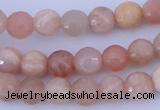 CMS350 15.5 inches 6mm faceted round natural pink moonstone beads