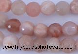 CMS351 15.5 inches 8mm faceted round natural pink moonstone beads