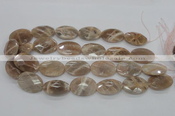 CMS38 15.5 inches 22*30mm faceted oval moonstone gemstone beads