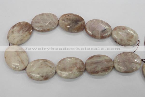 CMS39 15.5 inches 30*40mm faceted oval moonstone gemstone beads