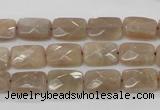 CMS40 15.5 inches 8*12mm faceted rectangle moonstone gemstone beads