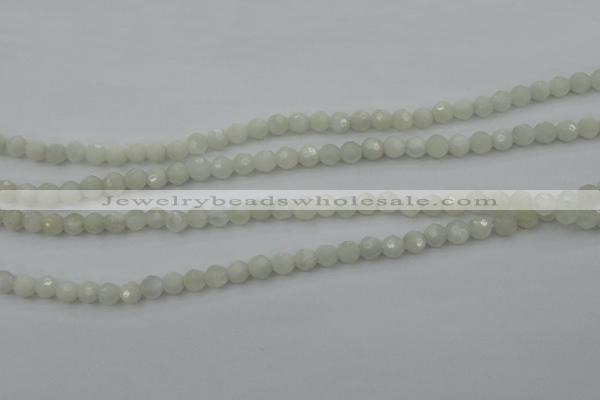 CMS451 15.5 inches 4mm faceted round white moonstone gemstone beads