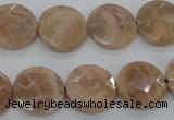 CMS47 15.5 inches 16mm faceted coin moonstone gemstone beads