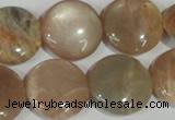 CMS525 15.5 inches 20mm flat round moonstone beads wholesale