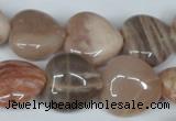 CMS528 15.5 inches 20*20mm heart moonstone beads wholesale