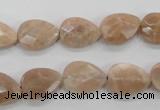 CMS53 15.5 inches 10*14mm faceted flat teardrop moonstone beads