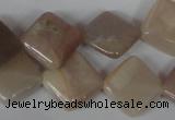 CMS531 15.5 inches 15*15mm diamond moonstone beads wholesale