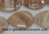 CMS56 15.5 inches 22*30mm faceted flat teardrop moonstone beads