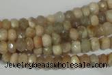 CMS563 15.5 inches 4*6mm faceted rondelle moonstone beads wholesale