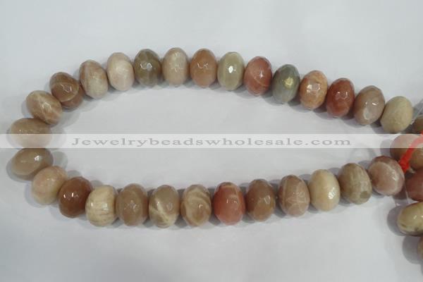 CMS568 15.5 inches 15*20mm faceted rondelle moonstone beads wholesale