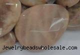 CMS57 15.5 inches 30*40mm faceted flat teardrop moonstone beads