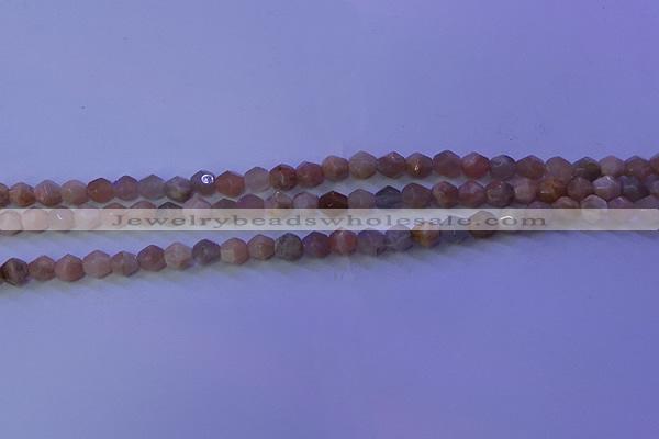 CMS580 15.5 inches 5*6mm faceted nuggets moonstone gemstone beads