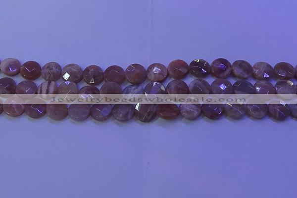 CMS589 15.5 inches 10mm faceted coin moonstone gemstone beads