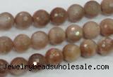 CMS59 15.5 inches 8mm faceted round moonstone gemstone beads