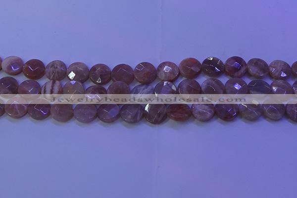 CMS590 15.5 inches 12mm faceted coin moonstone gemstone beads