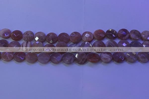 CMS591 15.5 inches 15mm faceted coin moonstone gemstone beads